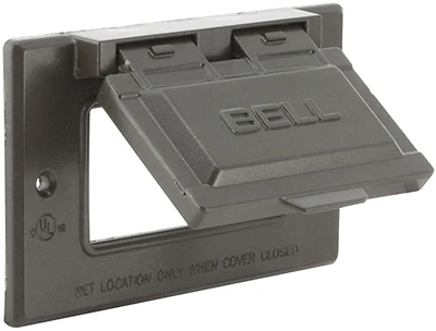 Single Gang Rectangular Aluminum Bronze Gfci Outdoor Box Cover - Model 5101-2