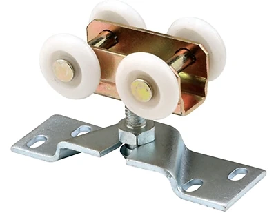 Pocket Door Roller Assembly, Stamped Steel, Four 1 In. Nylon Rollers