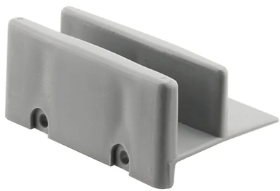 Sliding Shower Door Bottom Guide, 1/2 In. Channel, Gray Plastic, 2-Fastener Installation, 2-Pk.