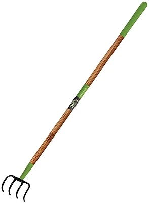 Forged Cultivator, 4 Curved Tines, Cushioned Hardwood Handle