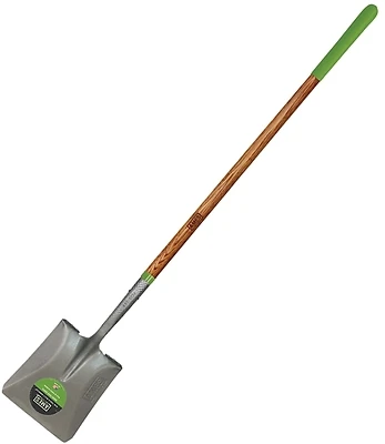 Square-Point Digging Shovel, Long, Cushioned Hardwood Handle