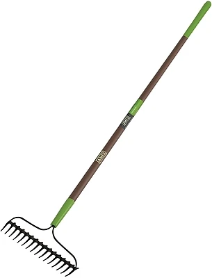 Double Play Bow Rake, 16 Tine, Steel Reinforced Fiberglass Handle
