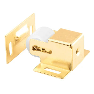 Closet Door Roller Catch with Strike, Brass