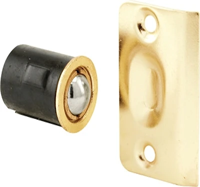 Prime-Line N 7331 Drive-In Ball Catch with Strike, Brass Plated, 3/4 x 1-3/16 In.