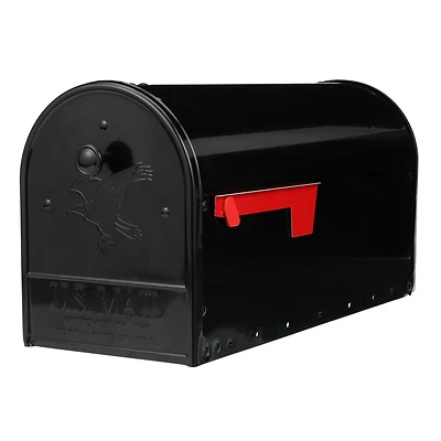 Gibraltar Mailboxes OM160BAM Outback Post-Mount Mailbox, Double Doors, Large, Black Steel