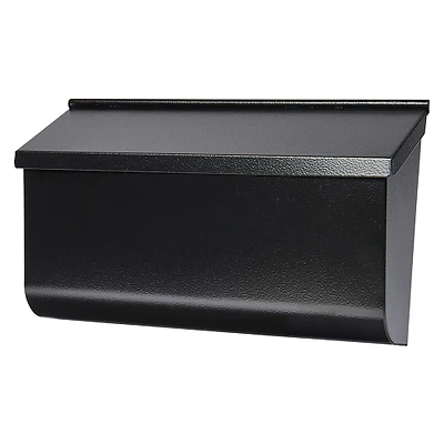 Woodlands Black Wall Mount Mailbox - Galvanized Steel, 16.6 In. Width
