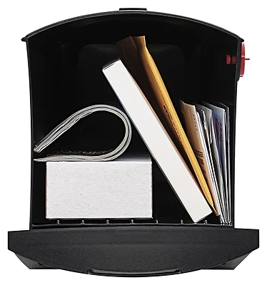 Gibraltar Patriot GMB505BAM Medium Post-Mount Mailbox, Black Plastic