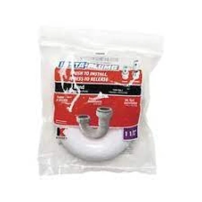 Insta-Plumb Push-Fit Bathroom Sink J-Bend, White, 1-1/2 In.