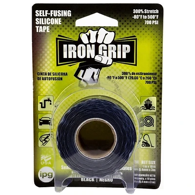 Iron Grip 1 In. X 10 Ft. Black Silicone Self-sealing Tape - Pack Of 6