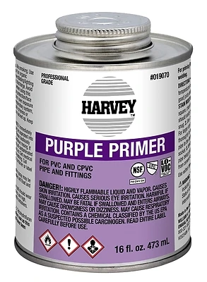 019070-12 16 Ounce Professional Grade Purple Primer For Pvc And Cpvc