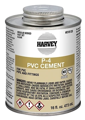 018120-12 Regular Bodied Pvc Cement 16 Ounce For Pressure Pipe