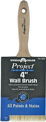 4-inch Poly/bristle Paint Brush With Walnut Handle And Golden Ferrule