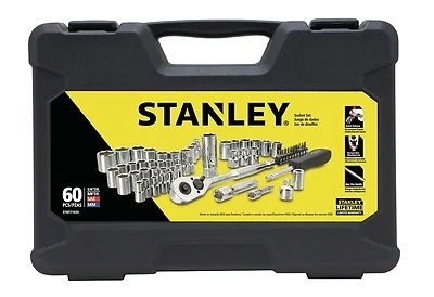 Stanley STMT71650 Mechanics Socket Set With 72-Tooth Ratchet, 60-Piece