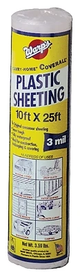 Warp Brothers Poly Film 10' X 25' Clear 3 Mil Plastic Sheeting Sp-3ch10-c
