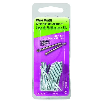 Hillman 122524 Brad Nails, 16 Ga., 1-1/2 In., Galvanized Steel, 1.5 Oz.