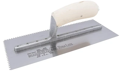 701s V-notch Trowel 11in L X 4-1/2in W With Curved Wood Handle