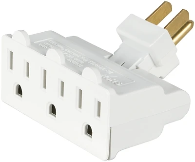 Eaton 1192W-SP Swivel 3-Outlet Tap, 15A 125V, White