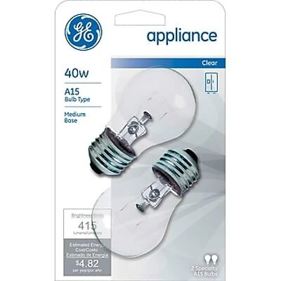 21188 40 Watt A15 Appliance Bulb, Medium Base, Pack Of 2
