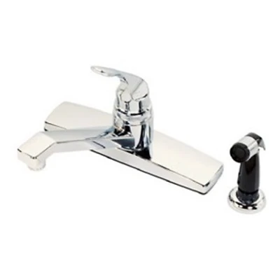 122-048 Chrome Single Lever Kitchen Faucet With Sprayer