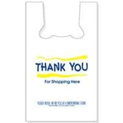 1015254 Flat T-shirt Bag, 12 X 7 X 18.6 In., 1,000 Count, Plastic, White