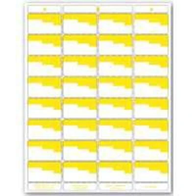 Un Or4p Laser Bin Labels, 1.96 X 1.18 In, Pack Of 250, White/yellow