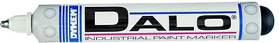 Dalo 26083 White Medium Tip Industrial Paint Marker - Oil-based, Pack Of 6