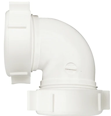 Plumb Pak PP55-5W Drain Pipe Elbow, 1-1/2 In., Slip-Joint, White
