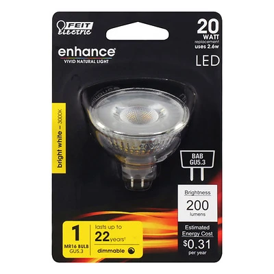 Feit Electric BPBAB/930CA MR16 GU5.3 LED Bulb, 20W Equivalent, Dimmable