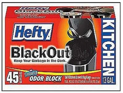 Hefty BlackOut Tall Kitchen Trash-Garbage Bags - 45 ea.