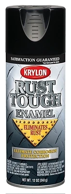 Rust Tough 12 Oz. Gloss Black Alkyd Enamel Spray Paint With Anti-rust Technology