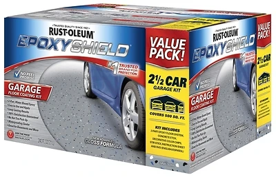 2 Gallon Gray 2-part High-gloss Epoxy Garage Floor Coating Kit For 2.5 Cars