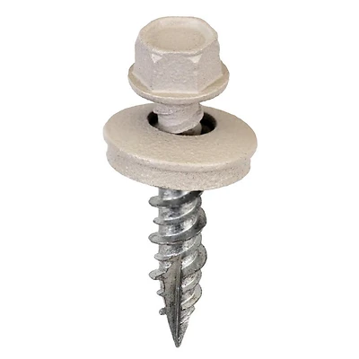 #9 X 1 In. L Hex Coated Wood Screws 250 Pk - Light Gray