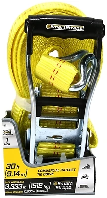 167 Commercial Grade 2 In W X 30 Ft L Ratchet Tie Down, 10000 Lb Capacity, Yellow