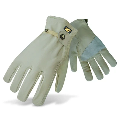 Cat CAT012110J Men's Driver Gloves, Cowhide Leather, Gunn Cut, Tan, XL