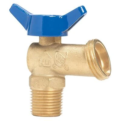 Homewerks VBDQTRC3 Brass Boiler Drain Valve, 1/2 MIP x 3/4 MHT
