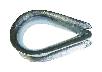 Baron 264EG-1/4 Wire Rope Thimble, 1/4 in Dia Cable, Steel, Hot-Dipped Galvanized