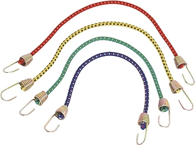 Fh64074 Mini Stretch Cord, 4 Mm Dia, 10 In L, 4-pack, Hook End