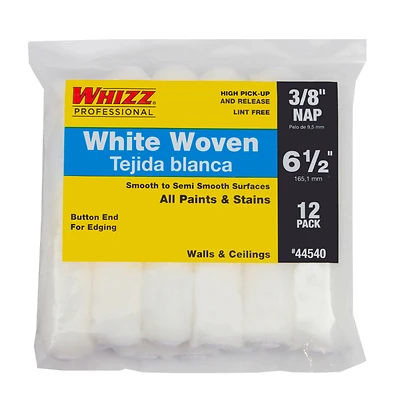 Whizz 44540 Woven Mini Paint Roller Cover, 3/8 In. Nap, 6-1/2 In.