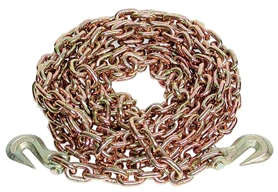 S-line G70 High Test Chain With Clevis Hooks, 3/8 Inch X 20 Feet