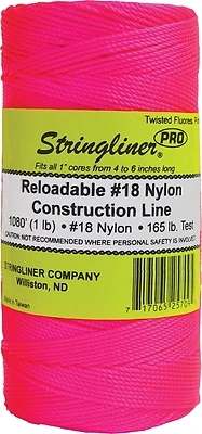 Stringliner 35709 Twisted Nylon Twine #18, 1080 Ft, Fluorescent Pink