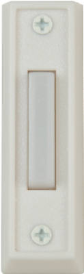 Ivory Wired Door-Chime Push-Button With White Rectangular Housing for Wired Chime System