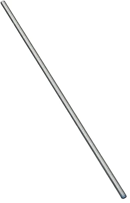 Threaded Rod, Zinc, 20 TPI, 1/4 x 12 In.