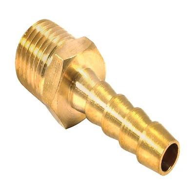 Forney 75360 Brass Air Hose End, 1/4 In. MNPT x 1/4 In. Hose Barb
