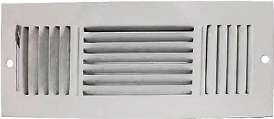 ProSource SW03-12X4 Sidewall Register, 3-Way, White, 12x4 In