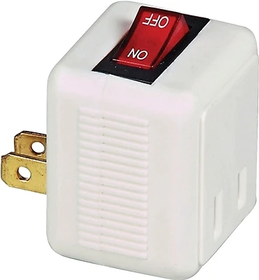 Cooper Wiring BP4404W Polarized Plug-In Switch, 15A, 120V, White