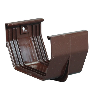 Gutter Slip Joint Connector, Contemporary, Vinyl, Brown, 5-In.