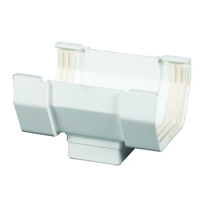 Amerimax T0506 Gutter Center Drop Outlet, Contemporary, Vinyl, White, 5 In.