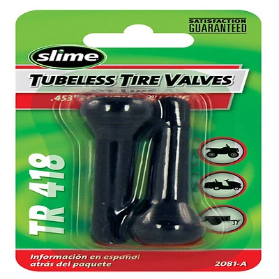 Slime 2081-A Tire Valve, 0.453 in Dia Rim Hole, Rubber