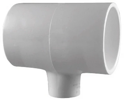 Schedule 40 PVC Reducing Tee, White, 2 x 2 x 1-1/2 In., Slip x Slip x Slip