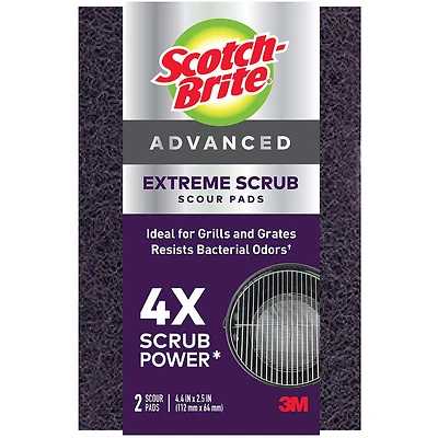 Scotch-Brite 77222-R Extreme Scrub Scour Pads, Purple, 4.4 In., 2-Pk.